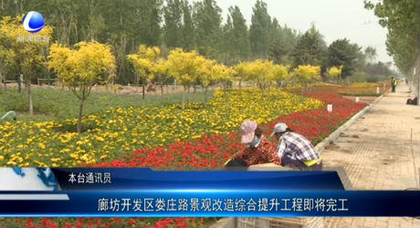 廊坊開發(fā)區(qū)樓莊路景觀改造綜合提升工程即將完工