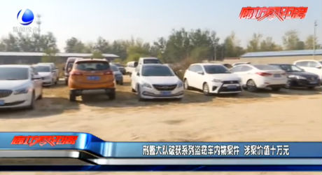 刑警大隊破獲系列盜竊車內(nèi)案件 涉案價值十萬元