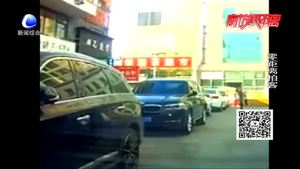 違規(guī)停車致?lián)矶?冀R牌照司機竟還拿出甩棍