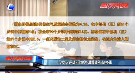 市大氣辦約談8月份空氣質量排名較差鄉(xiāng)鎮(zhèn)