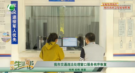 我市交通違法處理窗口服務(wù)有序恢復(fù)