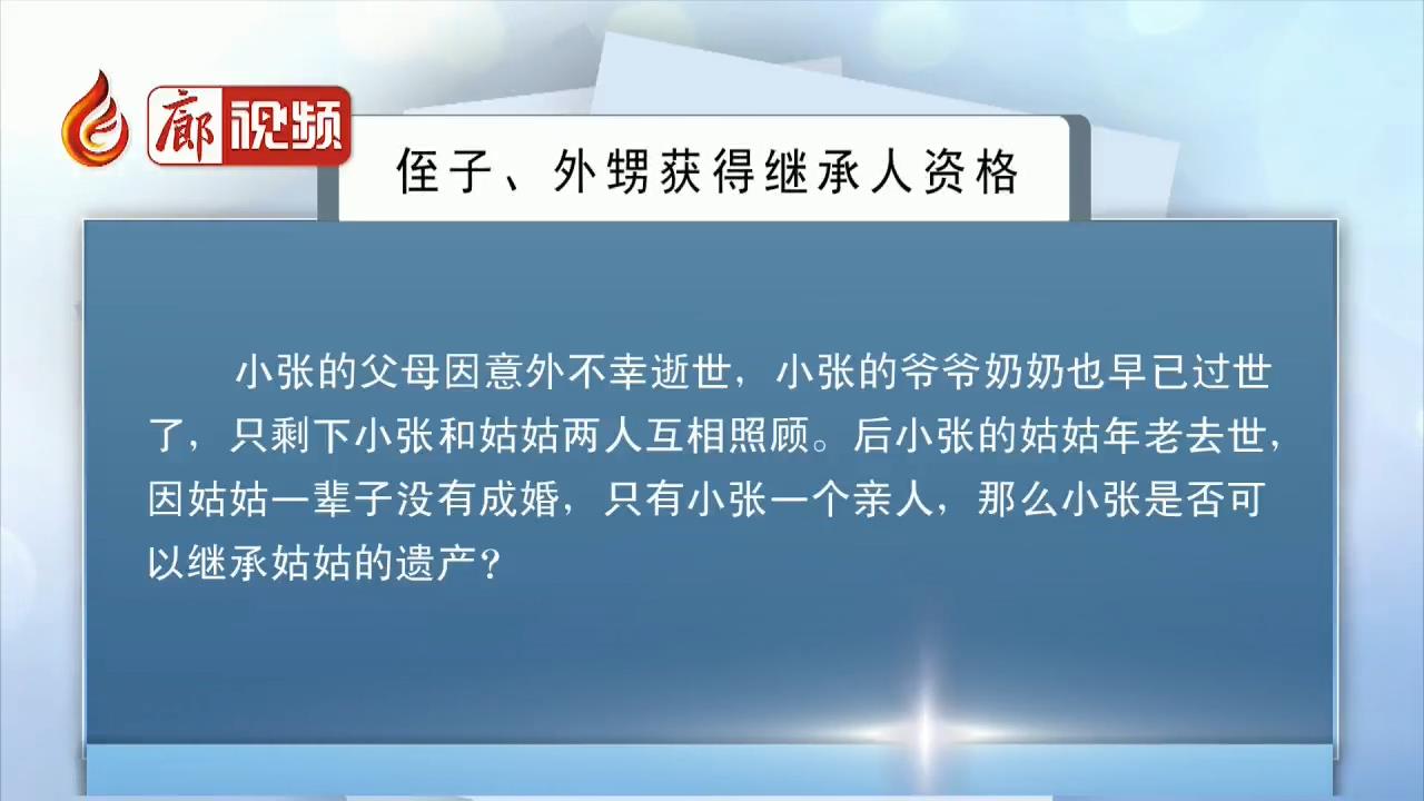  廊視頻 | 侄子、外甥獲得繼承人資格